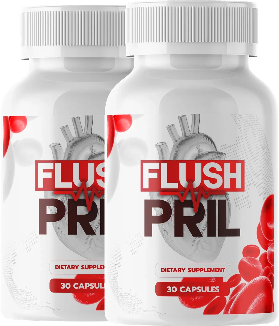 FlushPril dietary supplement, two 30 capsule bottles