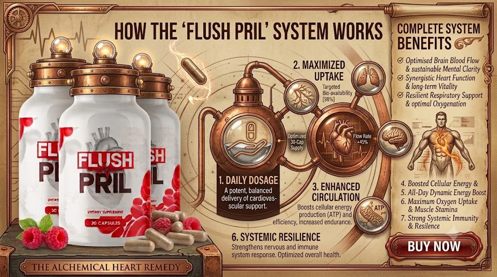 How the FlushPril system works: daily capsule, uptake, circulation and everyday resilience